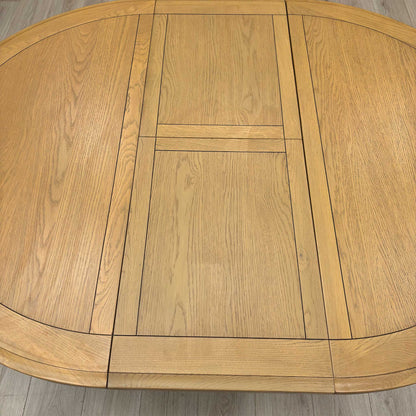 Furnitureland ‘Hamilton’ Solid Oak Round Extending Dining Table Furniture Village