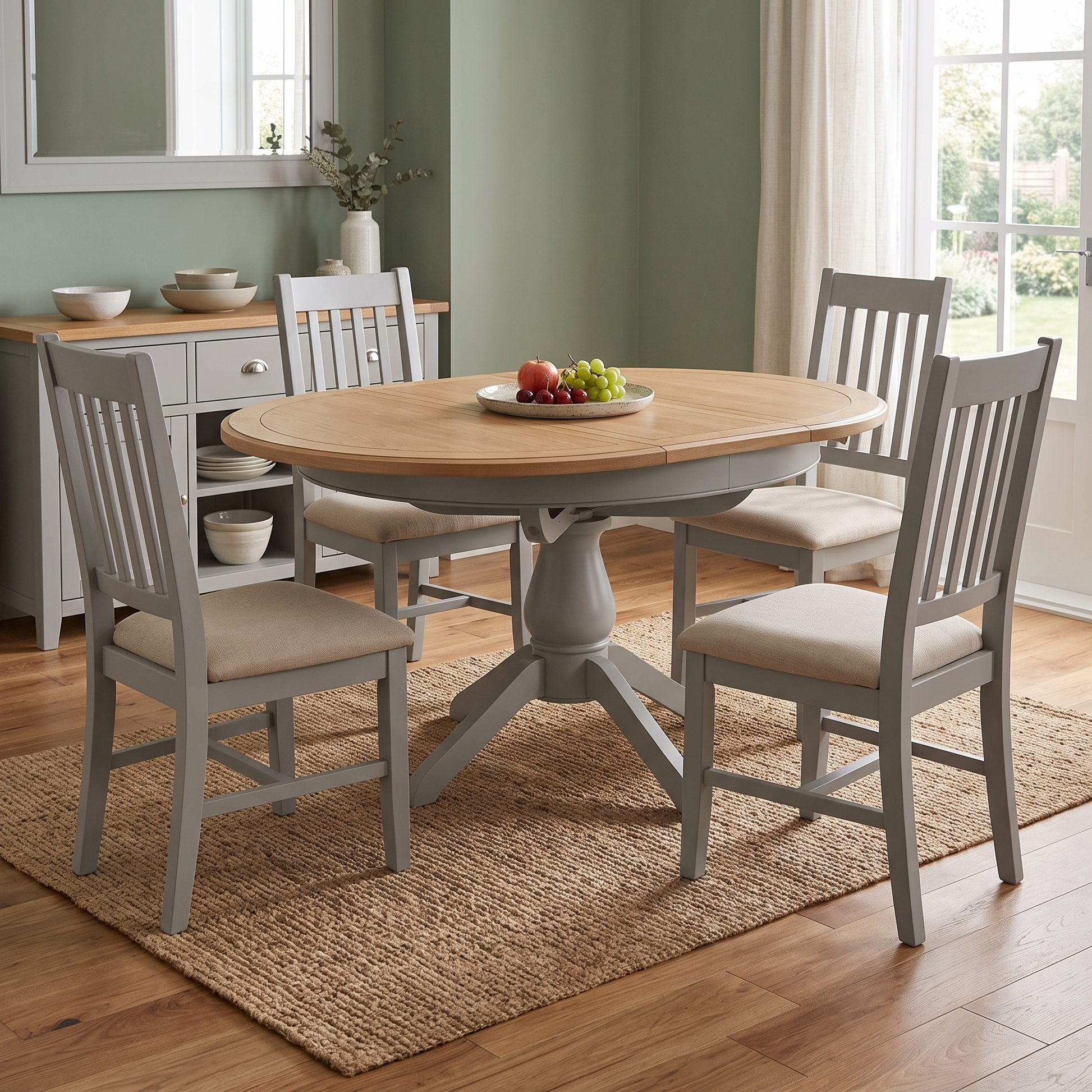 Furnitureland ‘Hamilton’ Solid Oak Round Extending Dining Table Furniture Village