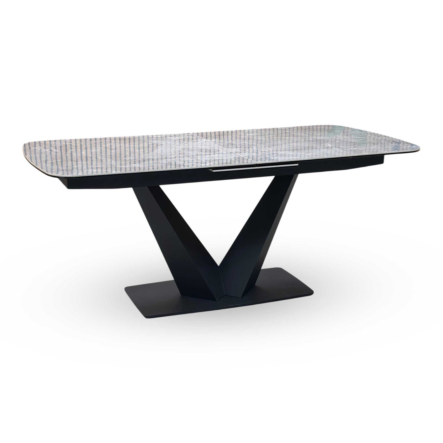‘Cupra' Grey Ceramic Top 180cm Large Pop Up Extending Dining Table Furniture Village