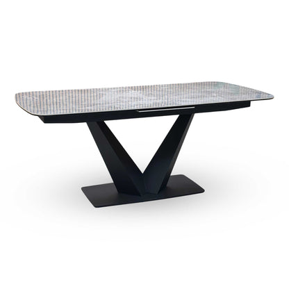 ‘Cupra' Grey Ceramic Top 180cm Large Pop Up Extending Dining Table Furniture Village