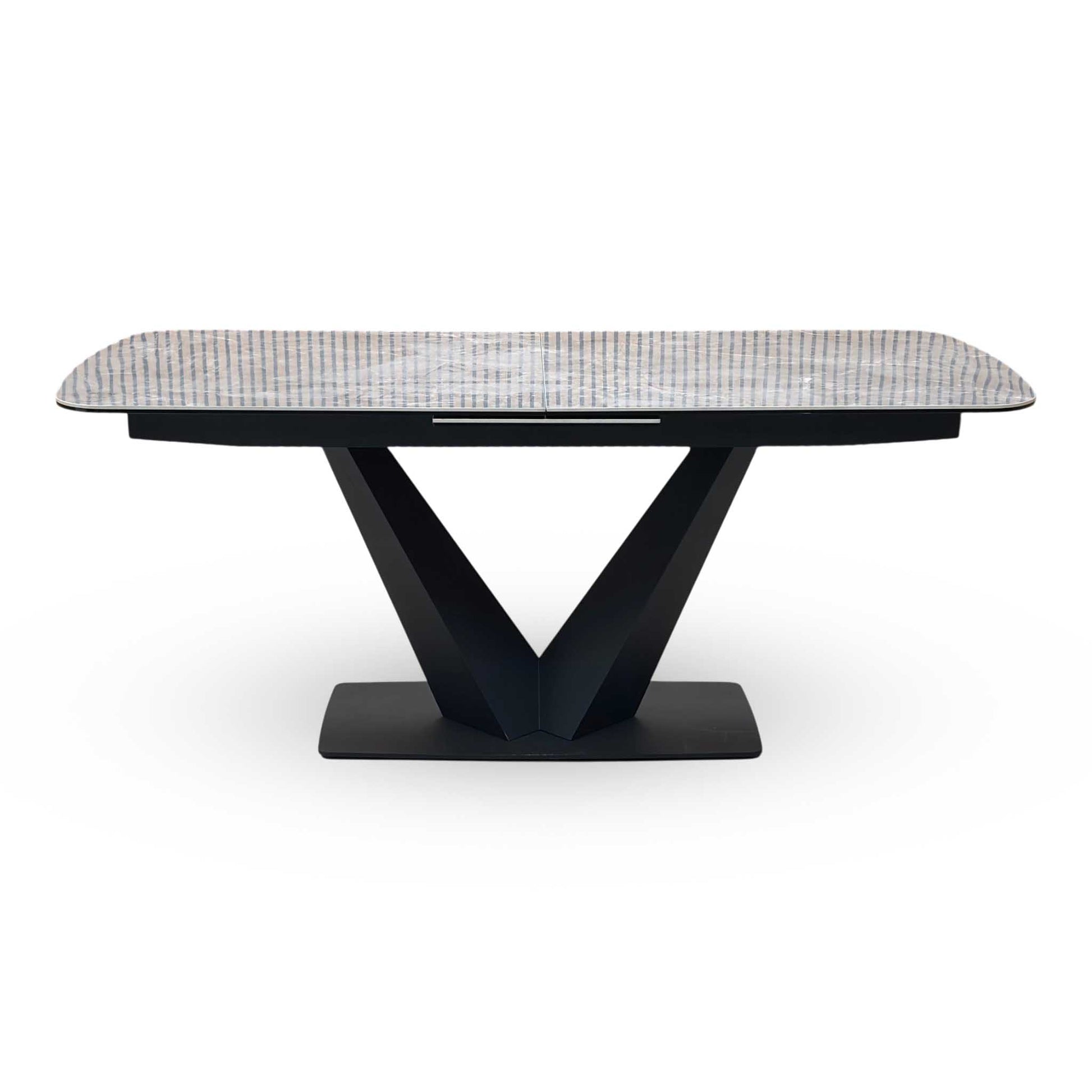 ‘Cupra' Grey Ceramic Top 180cm Large Pop Up Extending Dining Table Furniture Village