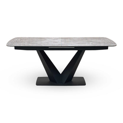 ‘Cupra' Grey Ceramic Top 180cm Large Pop Up Extending Dining Table Furniture Village