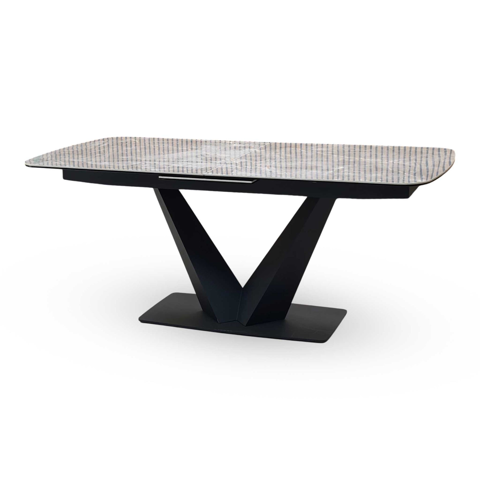 ‘Cupra' Grey Ceramic Top 180cm Large Pop Up Extending Dining Table Furniture Village