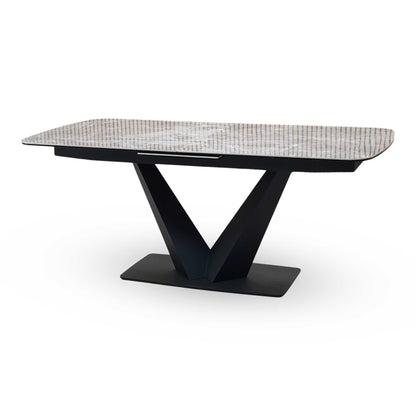 ‘Cupra' Grey Ceramic Top 180cm Large Pop Up Extending Dining Table Furniture Village
