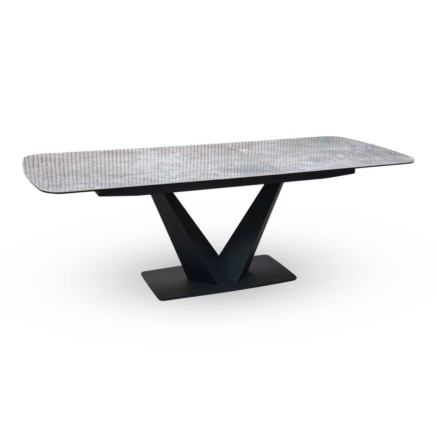 ‘Cupra' Grey Ceramic Top 180cm Large Pop Up Extending Dining Table Furniture Village