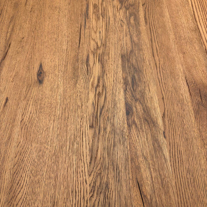 Bodahl 'Njord' 6 Old Bassano Solid Oak Raw Edge 180cm Dining Table with Metal Star Base
