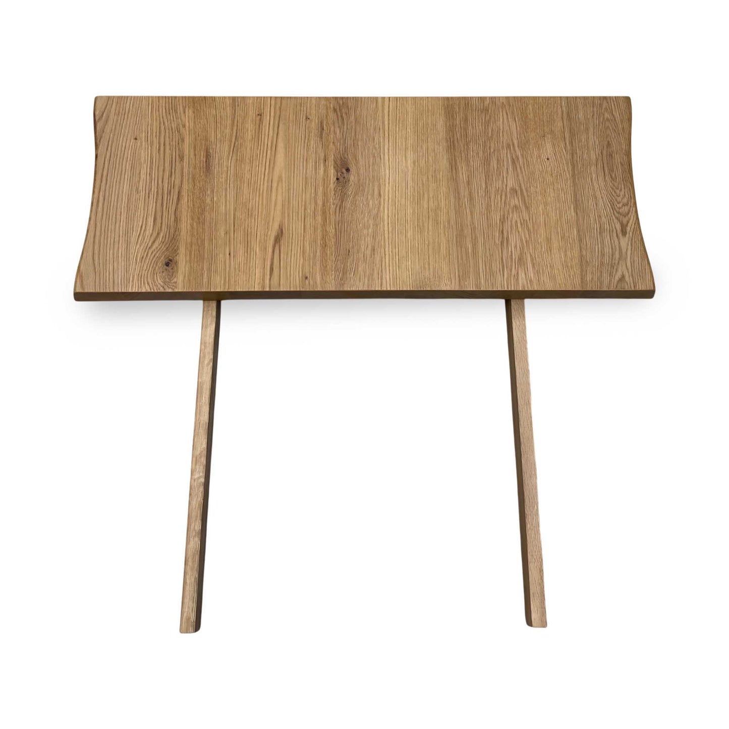Full  View ‘Earth’ contemporary 35cm extending dining table leaf, showcasing a beautifully crafted solid oak top with a natural, organic live edge profile.