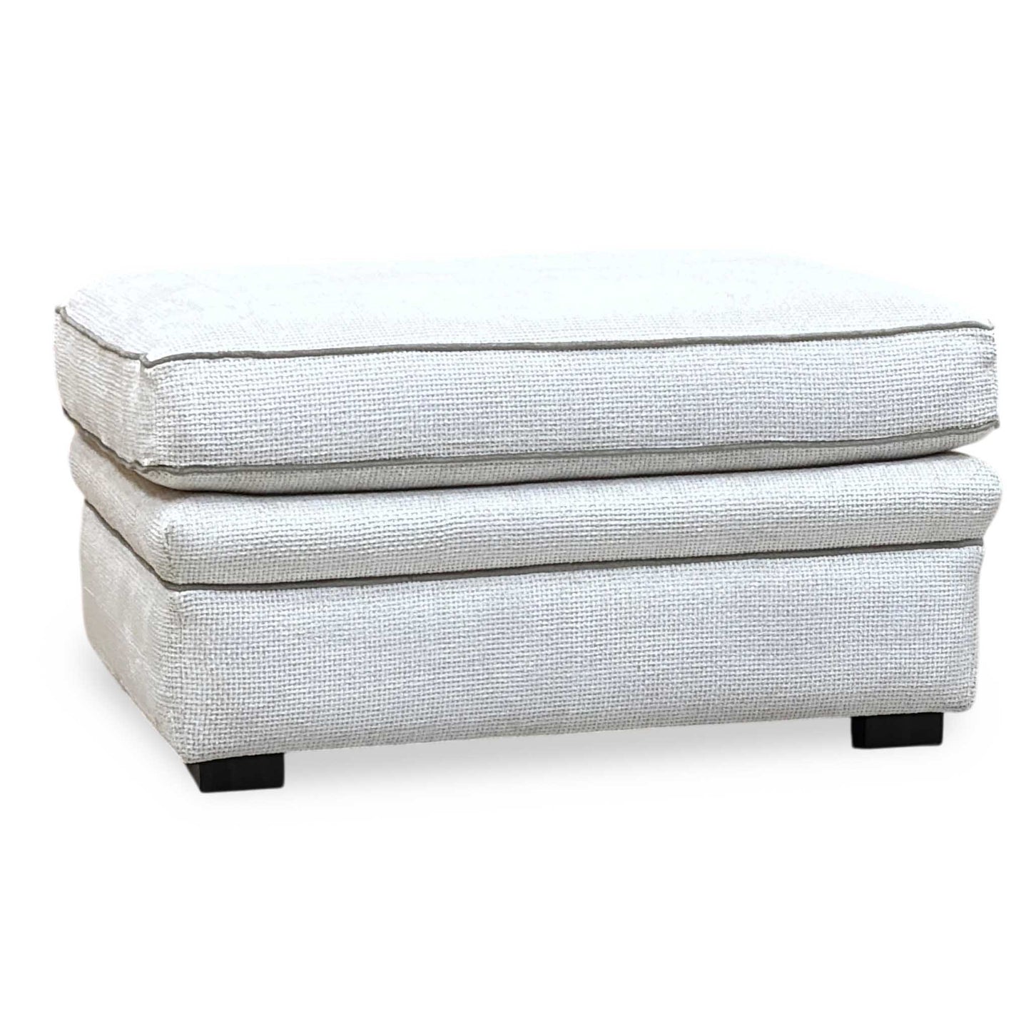 Duresta ‘Waldorf’ Ivory White Fabric with Grey Piping Footstool