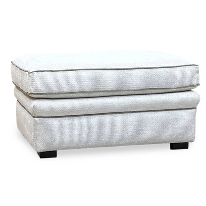 Duresta ‘Waldorf’ Ivory White Fabric with Grey Piping Footstool
