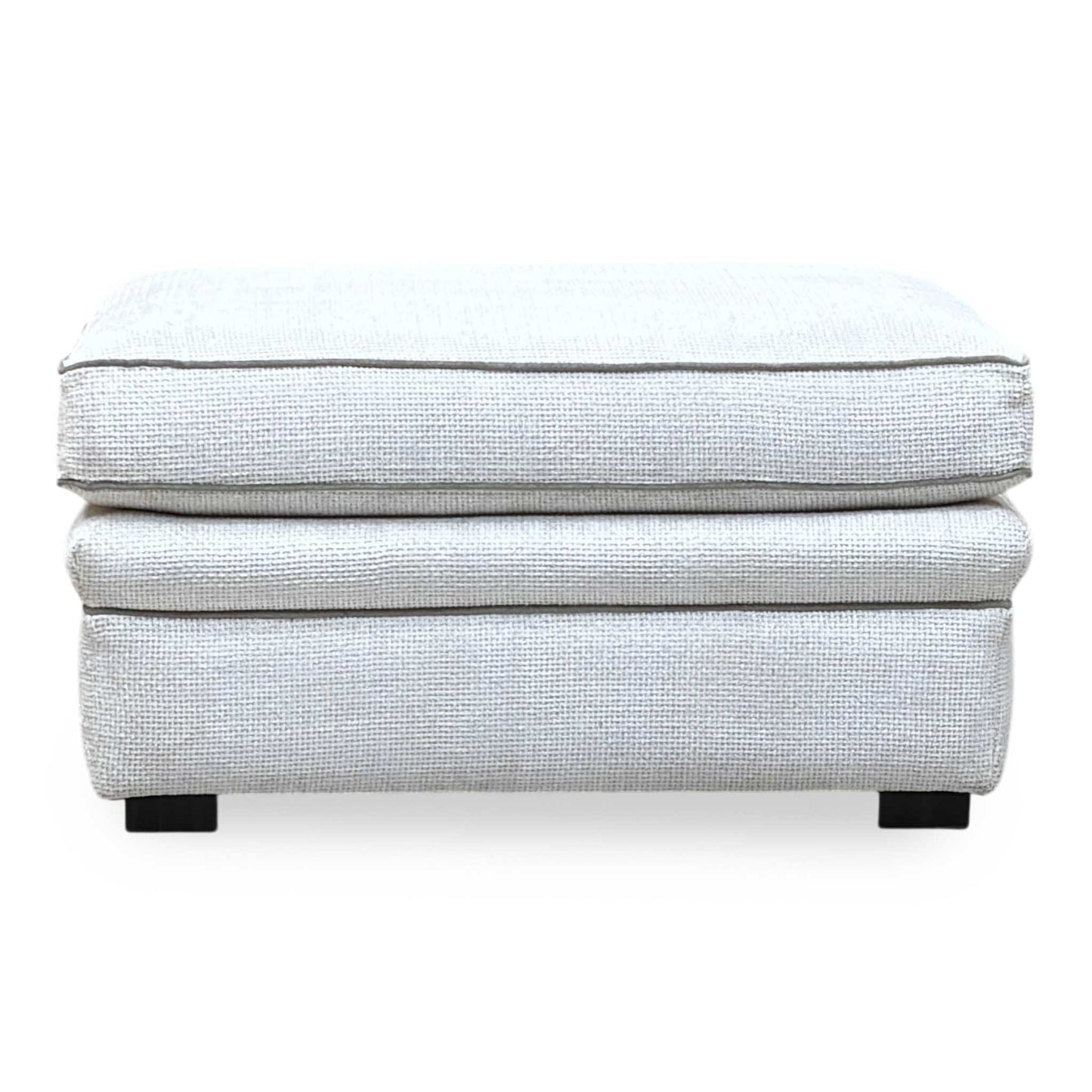 Duresta ‘Waldorf’ Ivory White Fabric with Grey Piping Footstool