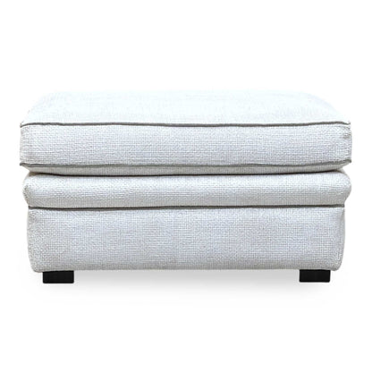Duresta ‘Waldorf’ Ivory White Fabric with Grey Piping Footstool