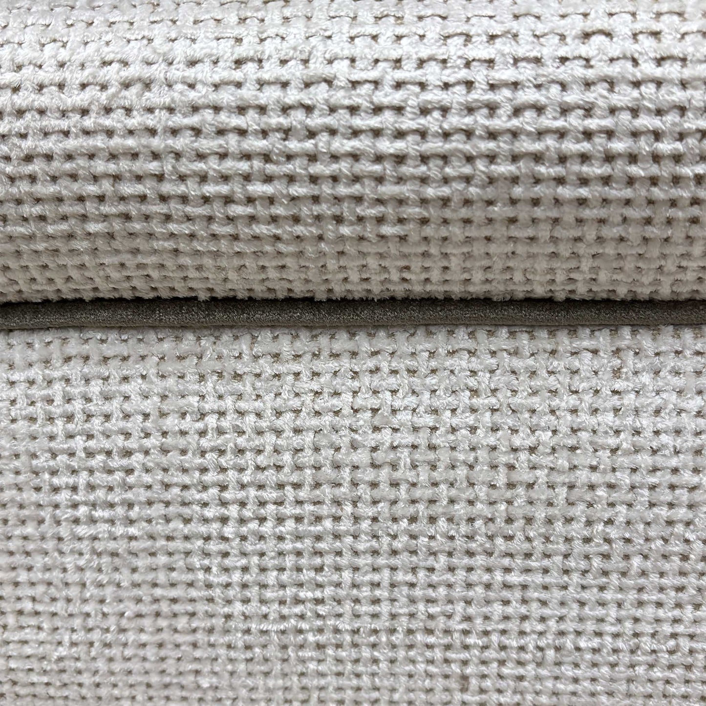 Duresta ‘Waldorf’ Ivory White Fabric with Grey Piping Footstool