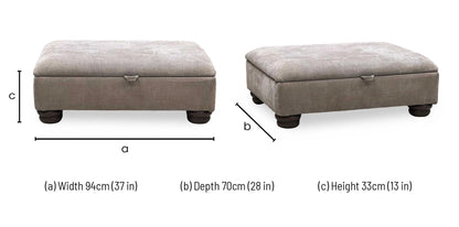 ‘Brianna’ Taupe Fabric Storage Footstool Furniture Village