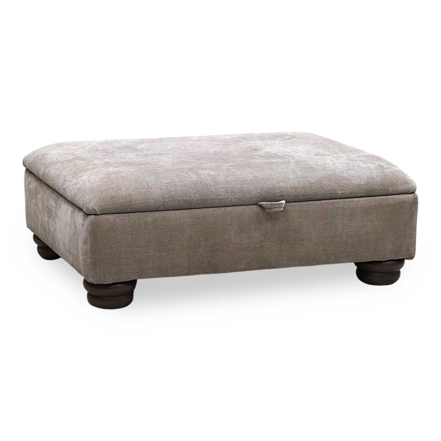 ‘Brianna’ Taupe Fabric Storage Footstool Furniture Village