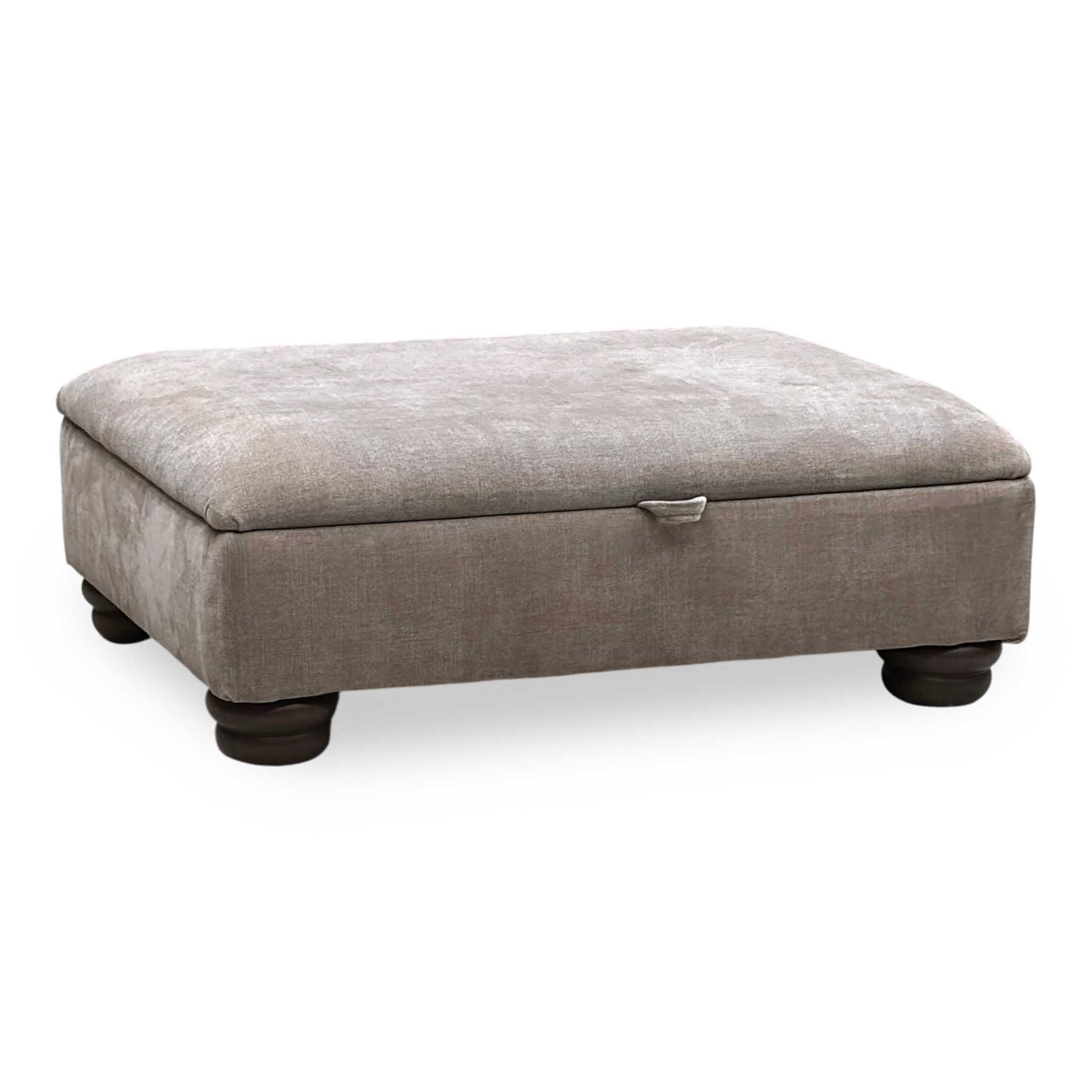 ‘Brianna’ Taupe Fabric Storage Footstool Furniture Village