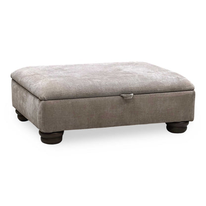 ‘Brianna’ Taupe Fabric Storage Footstool Furniture Village
