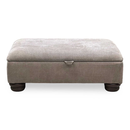 ‘Brianna’ Taupe Fabric Storage Footstool Furniture Village