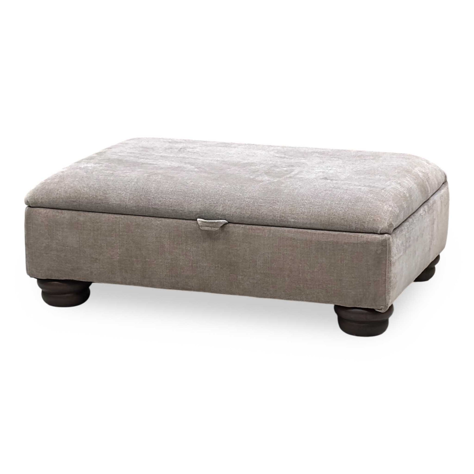 ‘Brianna’ Taupe Fabric Storage Footstool Furniture Village