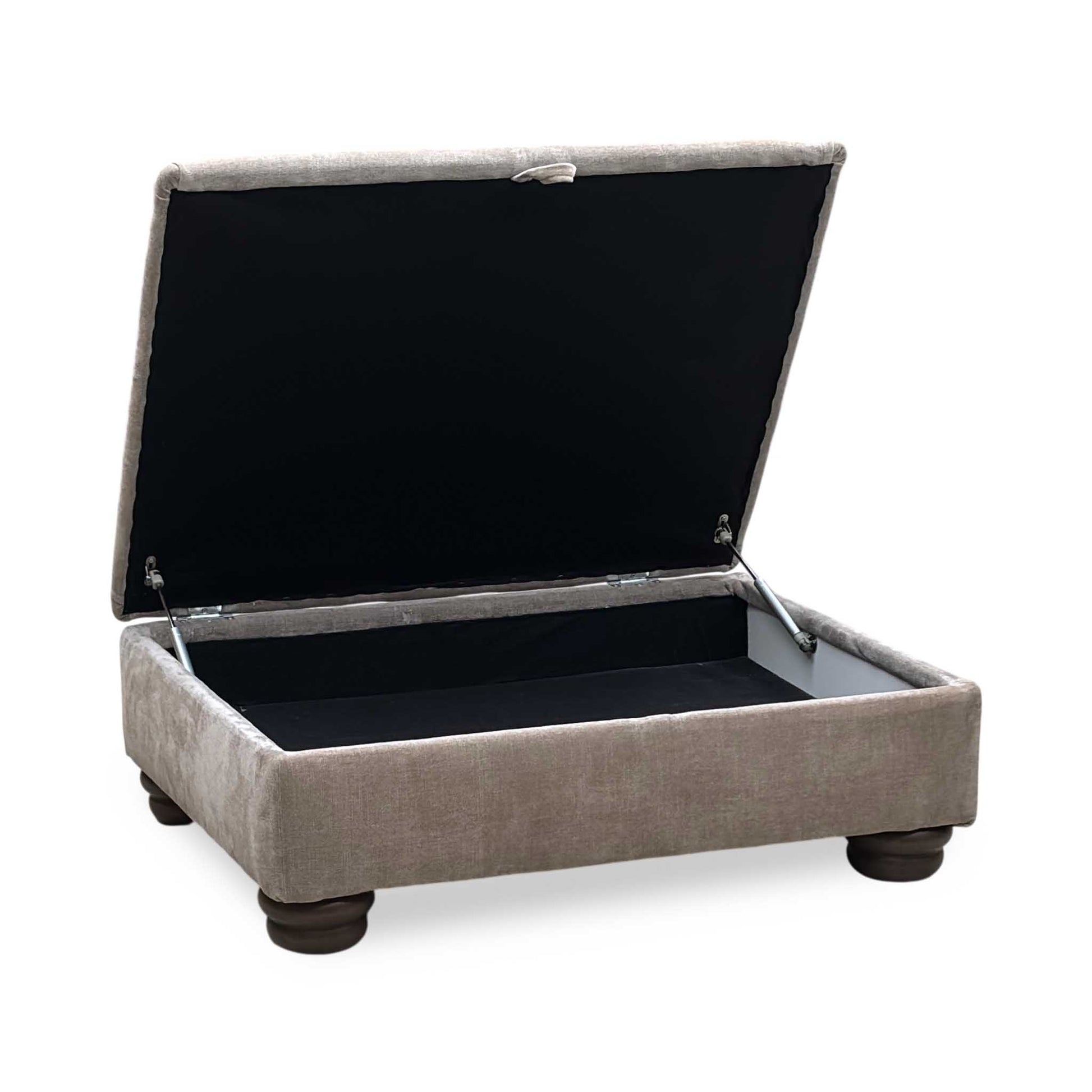 ‘Brianna’ Taupe Fabric Storage Footstool Furniture Village