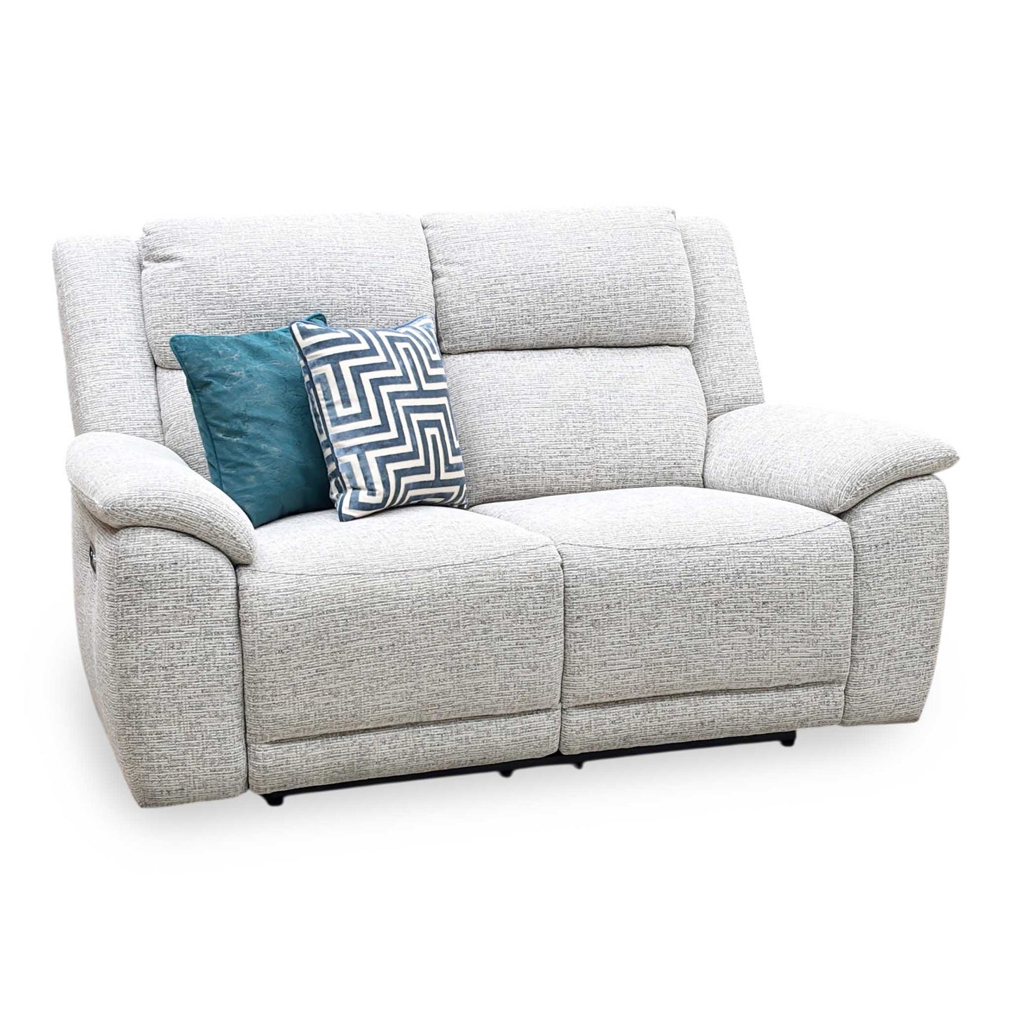 ‘Utah’ Stone Grey We-0102 Fabric 2 Seater Power Recliner Sofa with Power Headrests, Power Lumbar and Heated Seats
