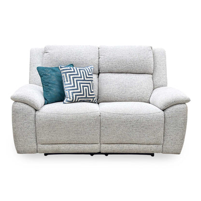 ‘Utah’ Stone Grey We-0102 Fabric 2 Seater Power Recliner Sofa with Power Headrests, Power Lumbar and Heated Seats