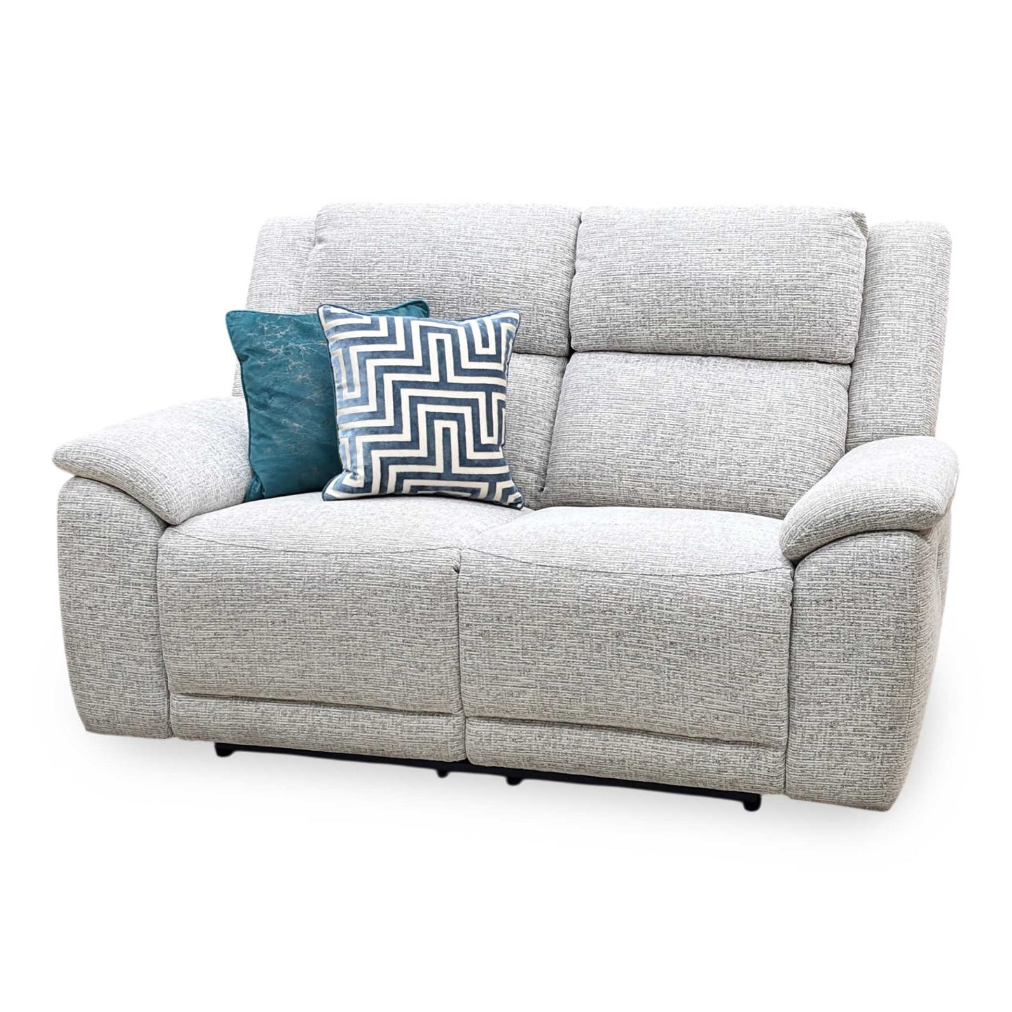 ‘Utah’ Stone Grey We-0102 Fabric 2 Seater Power Recliner Sofa with Power Headrests, Power Lumbar and Heated Seats