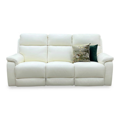‘Raven’ Oslo Cotton White Cat-40_13 Leather 3 Seater Power Recliner Sofa