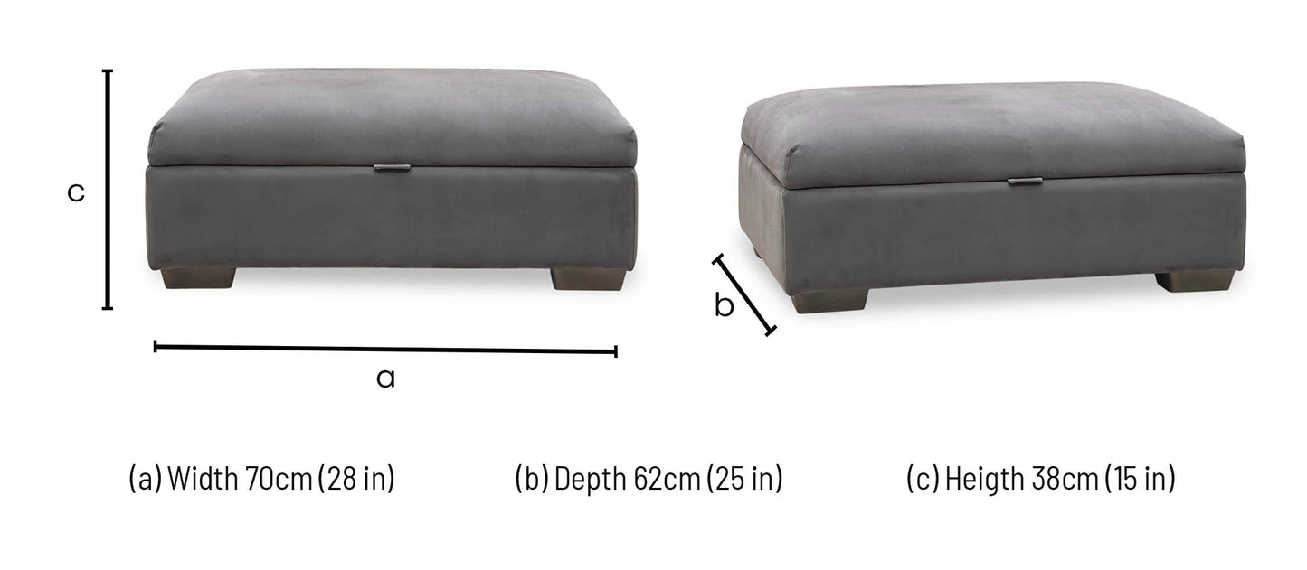 Parker Knoll ‘Hudson 23’ Brown Fabric Storage Footstool