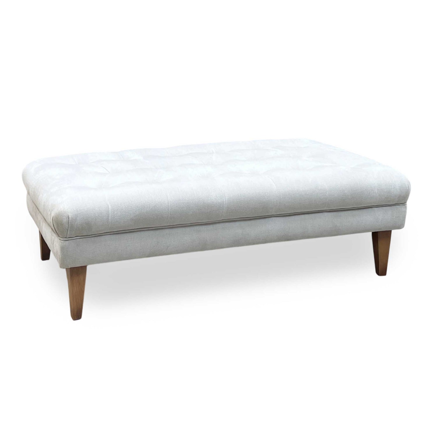 ‘Palace’ Oasis Silver Fabric Large Bench Footstool