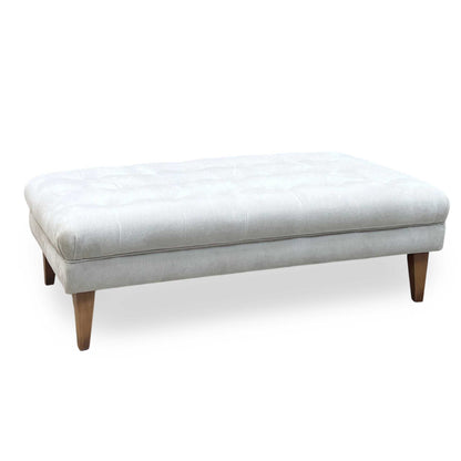 ‘Palace’ Oasis Silver Fabric Large Bench Footstool