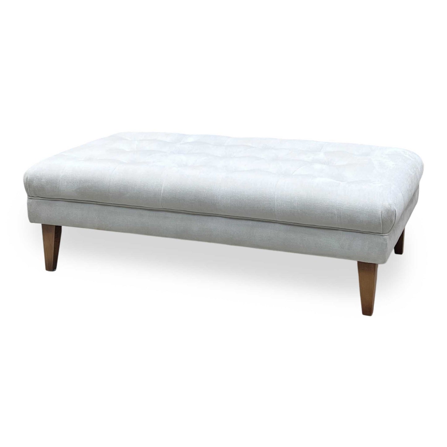 ‘Palace’ Oasis Silver Fabric Large Bench Footstool