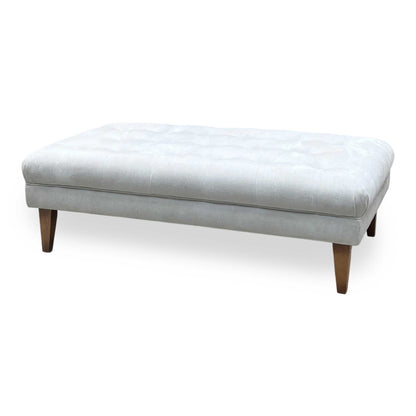 ‘Palace’ Oasis Silver Fabric Large Bench Footstool