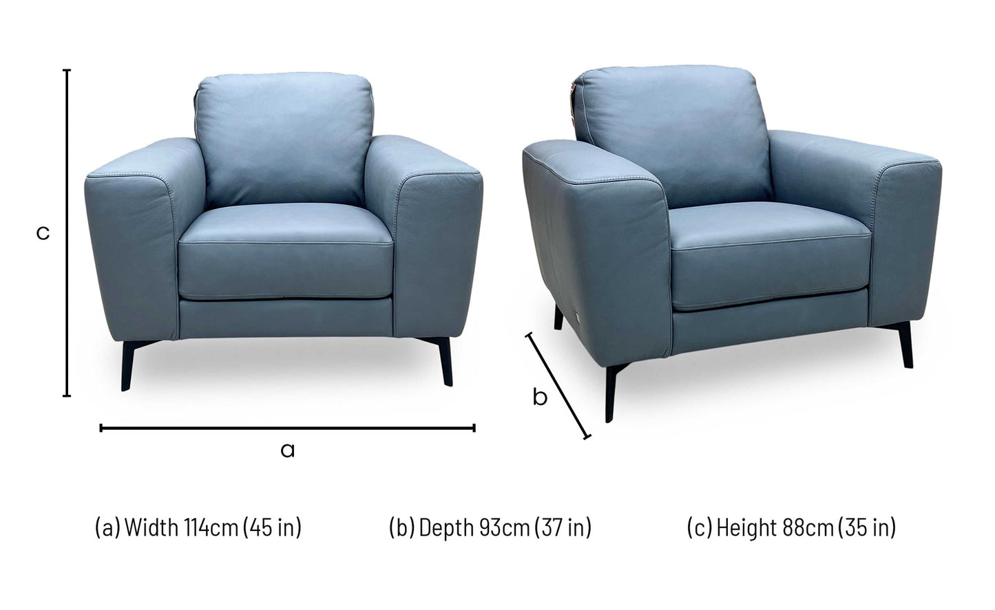 ‘Bocelli’ Tatto Grey 4370 Leather Chair
