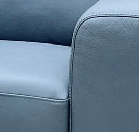 ‘Bocelli’ Tatto Grey 4370 Leather 2 Seater + Leather Chair Set with Footstool