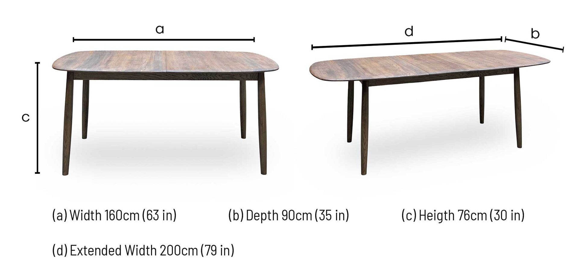 ‘Stockholm’ Dark Oak Solid Oak Large Extending Dining Table Furniture Village