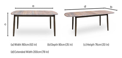 ‘Stockholm’ Dark Oak Solid Oak Large Extending Dining Table Furniture Village