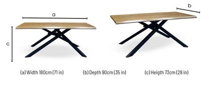 ‘Sapporo' Dark Oak Solid Oak Fixed Dining Table