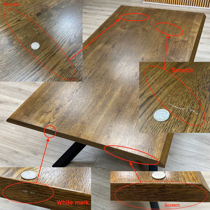 ‘Sapporo' Dark Oak Solid Oak Fixed Dining Table