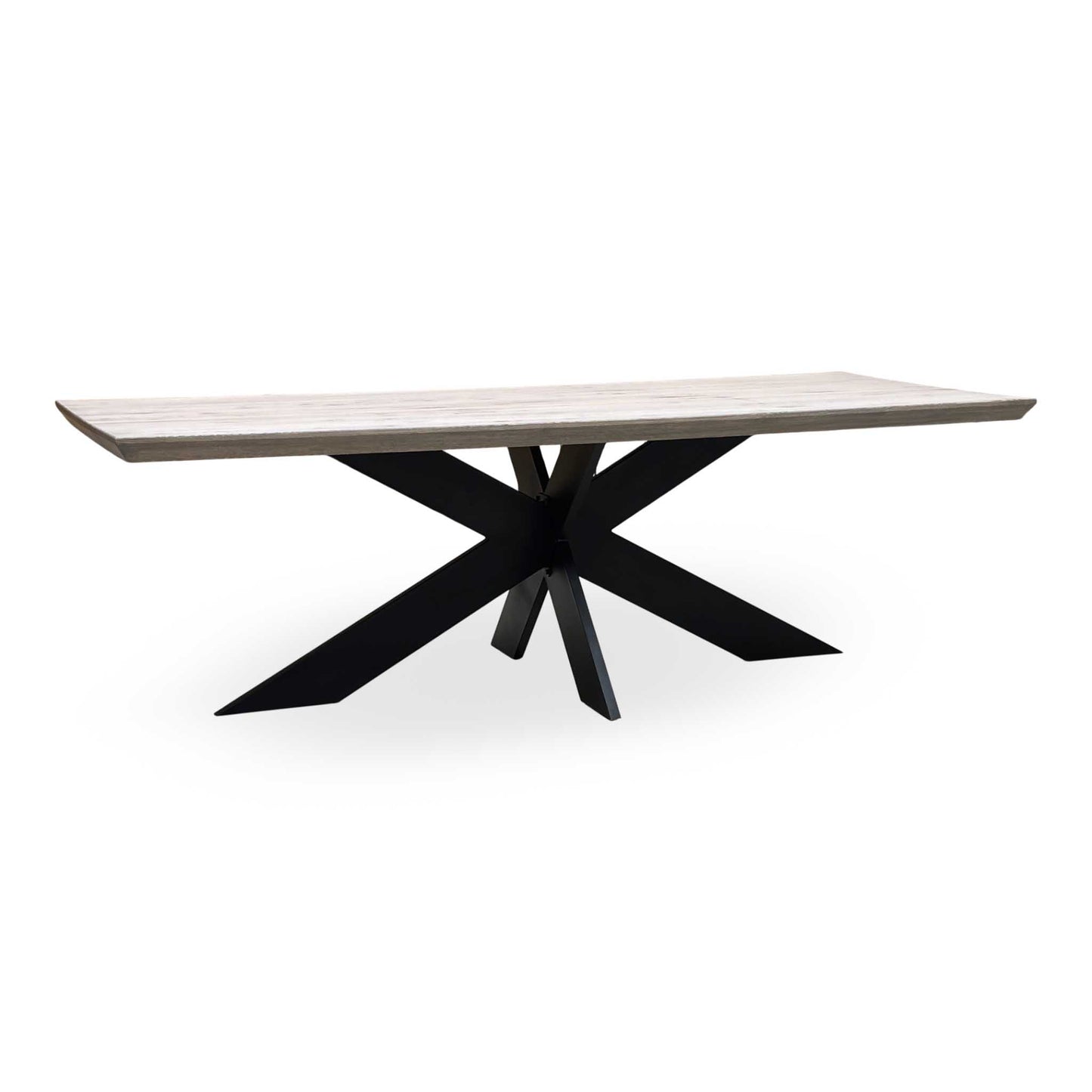 Bodahl 'Terra' 8 Vintage Grey Solid Oak 240cm Dining Table with Metal Star Base