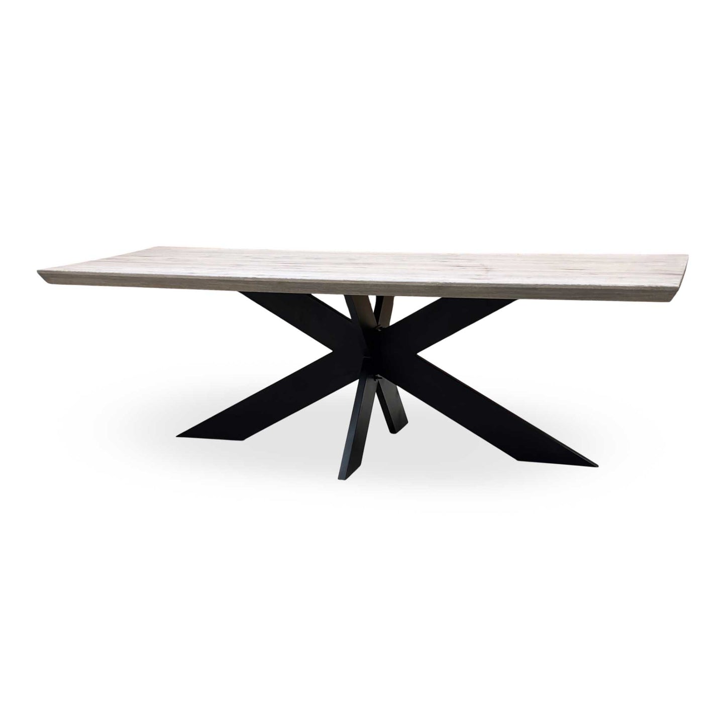 Bodahl 'Terra' 8 Vintage Grey Solid Oak 240cm Dining Table with Metal Star Base