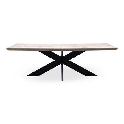 Bodahl 'Terra' 8 Vintage Grey Solid Oak 240cm Dining Table with Metal Star Base