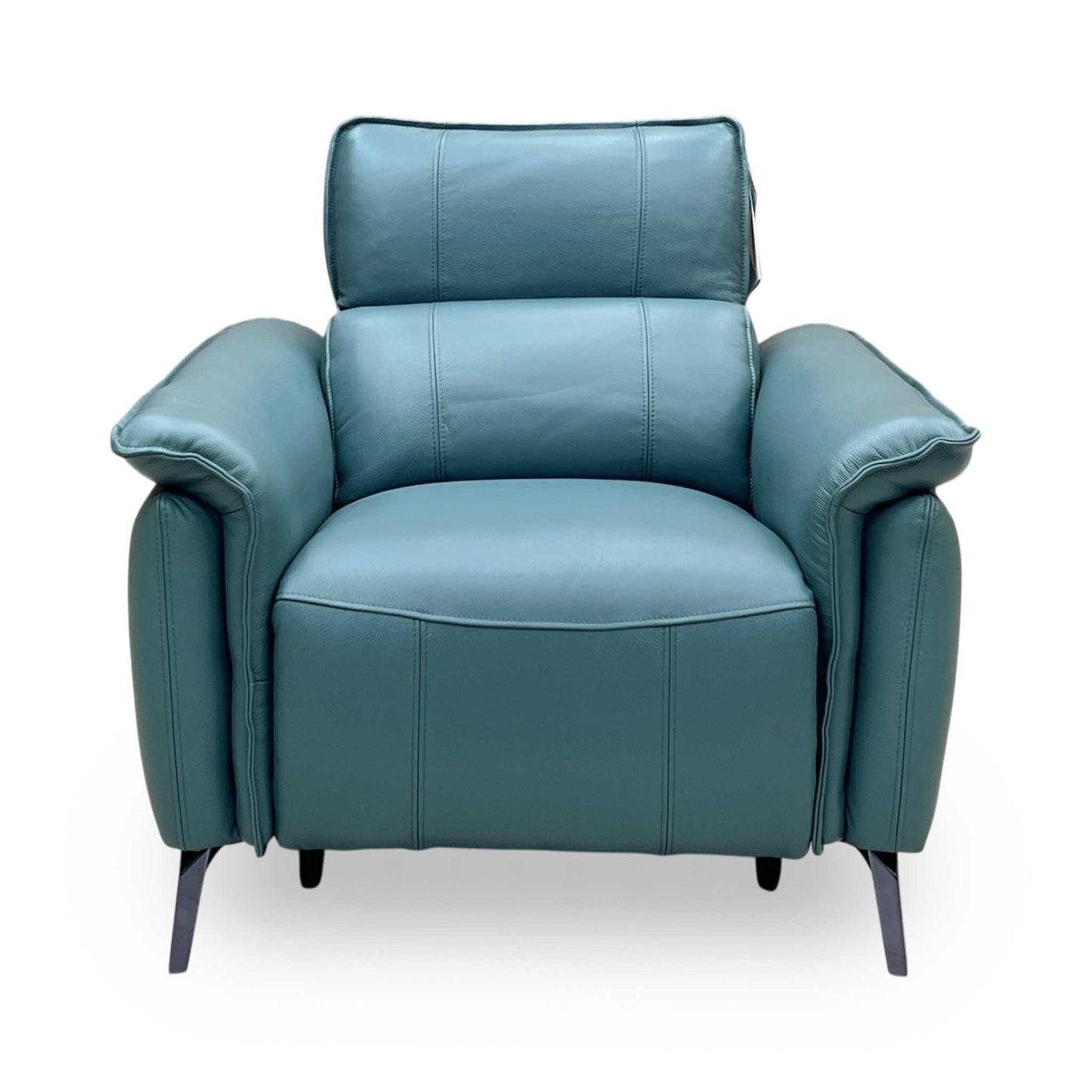 ‘Jude’ Oslo Peacock Green Cat-40_09 Leather Power Recliner Chair with Power Headrest, Power Lumbar and Heated Seat