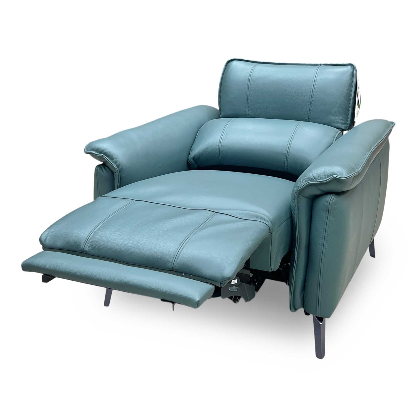 ‘Jude’ Oslo Peacock Green Cat-40_09 Leather Power Recliner Chair with Power Headrest, Power Lumbar and Heated Seat