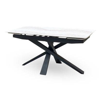 ‘Germain’ Real Marble Top Small Extending Dining Table