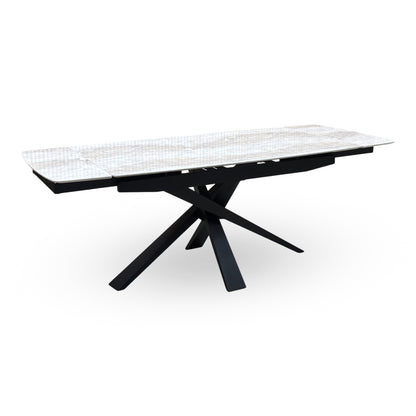 ‘Germain’ Real Marble Top Small Extending Dining Table