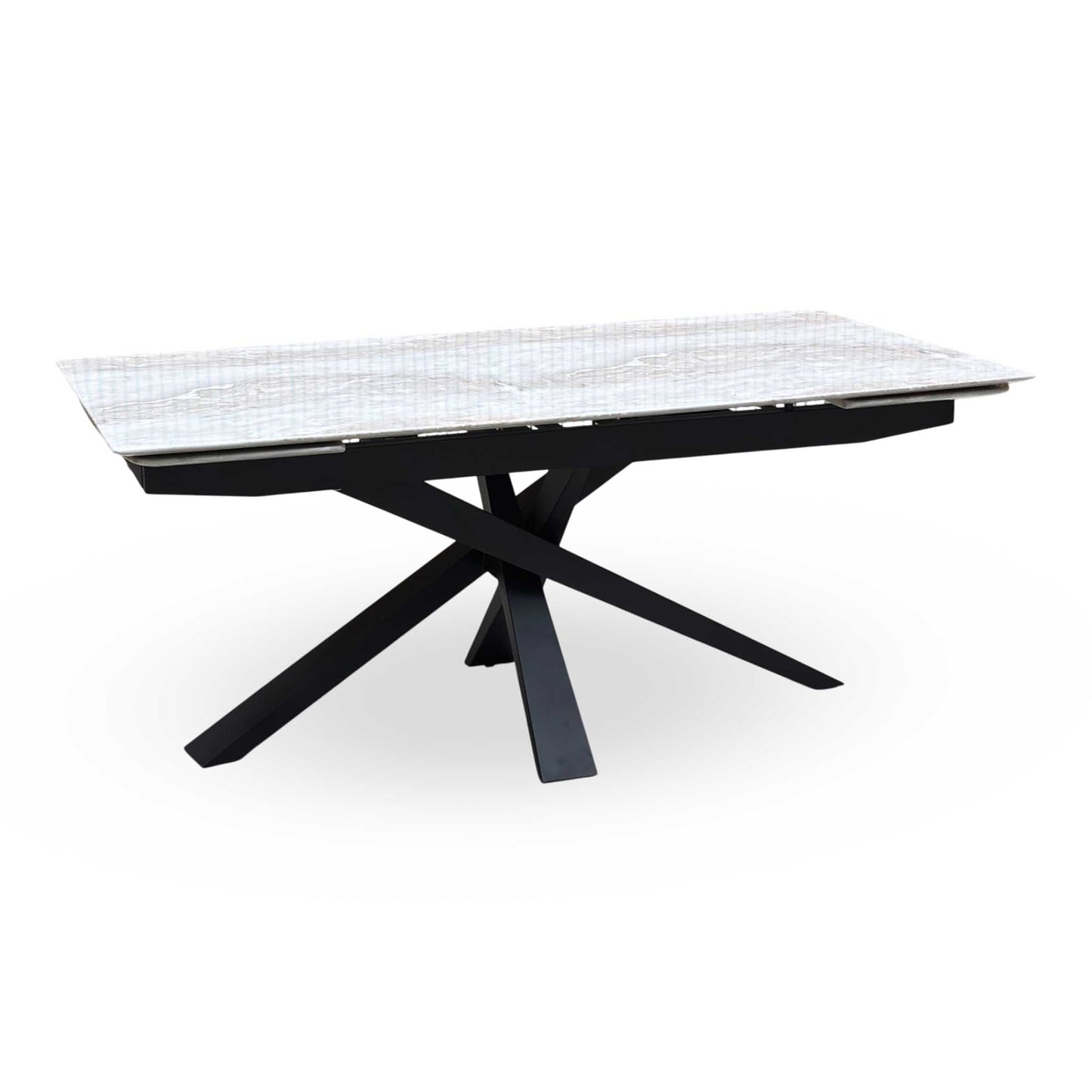 ‘Germain’ Real Marble Top Large Extending Dining Table