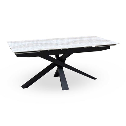 ‘Germain’ Real Marble Top Large Extending Dining Table