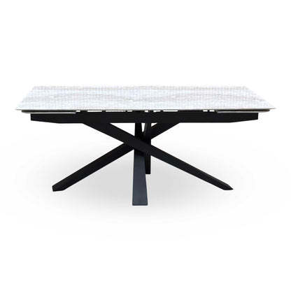 ‘Germain’ Real Marble Top Large Extending Dining Table