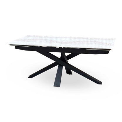 ‘Germain’ Real Marble Top Large Extending Dining Table