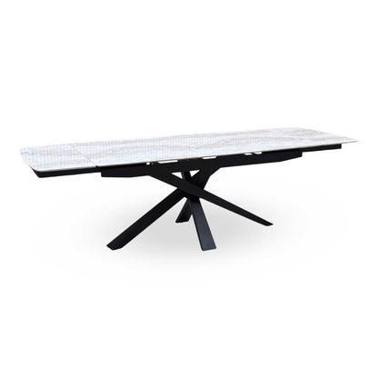 ‘Germain’ Real Marble Top Large Extending Dining Table